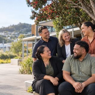 Small business team outdoors